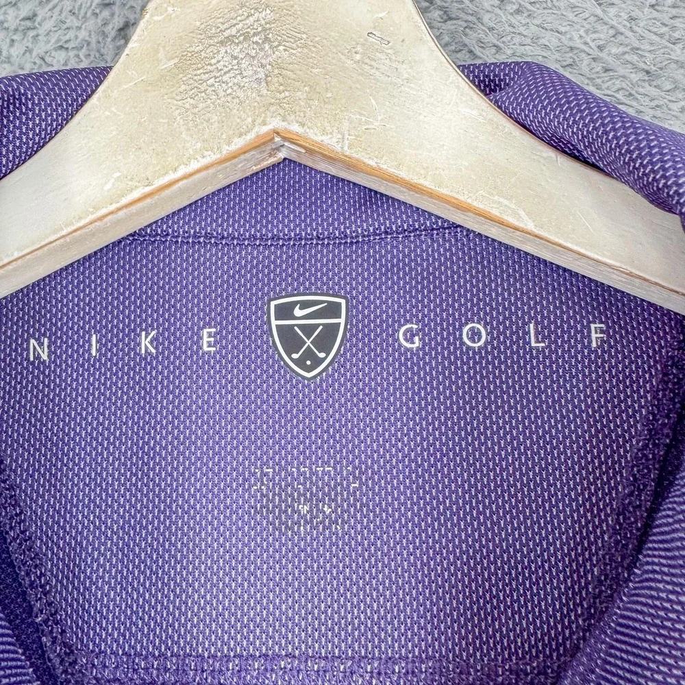 Nike Golf Polo Shirt Mens Large Purple Dri-FIT Golf Performance Top 206486-105‎